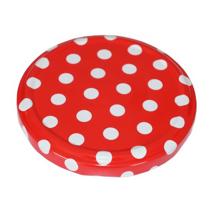 Víčko na sklenici TO 82 - Tečky - červené