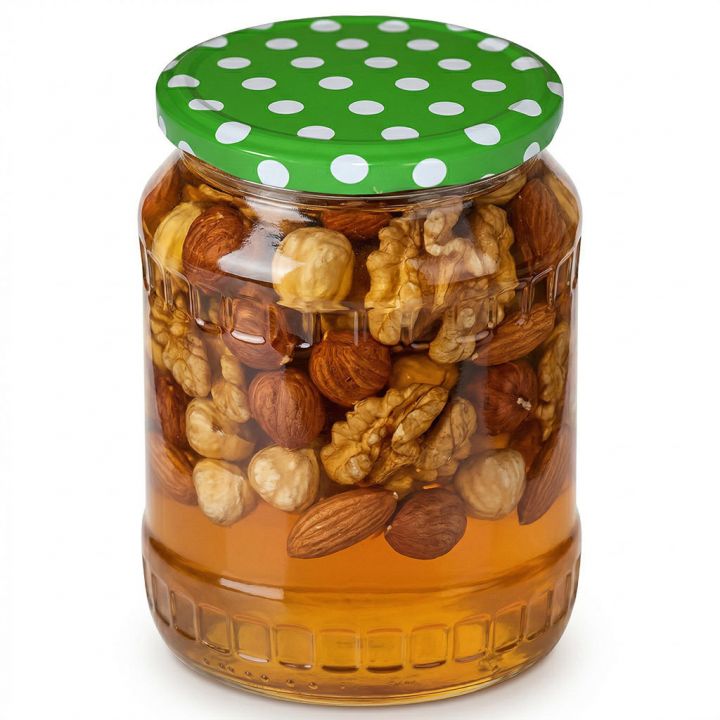 Víčko na sklenici TO 82 - Tečky - zelené