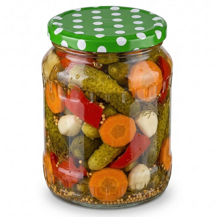 Víčko na sklenici TO 82 - Tečky - zelené