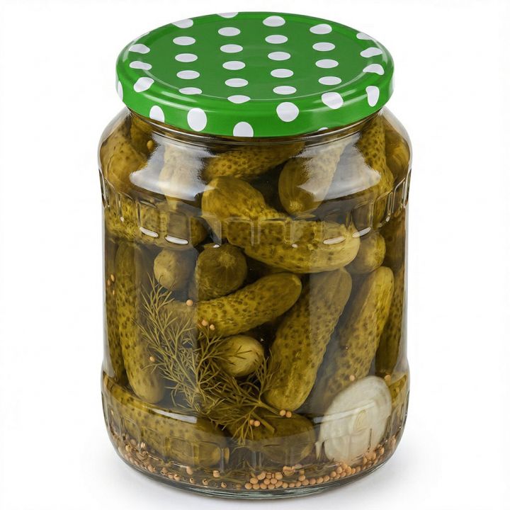 Víčko na sklenici TO 82 - Tečky - zelené