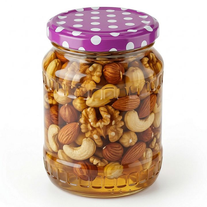 Víčko na sklenici TO 82 - Tečky - purpurové