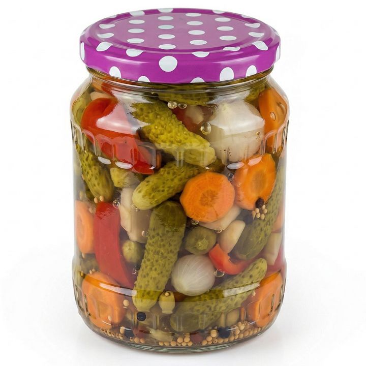 Víčko na sklenici TO 82 - Tečky - purpurové