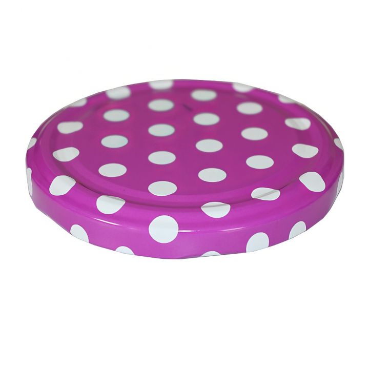 purple-dots-03.jpg_1 Víčko na sklenici TO 82 - Tečky - purpurové