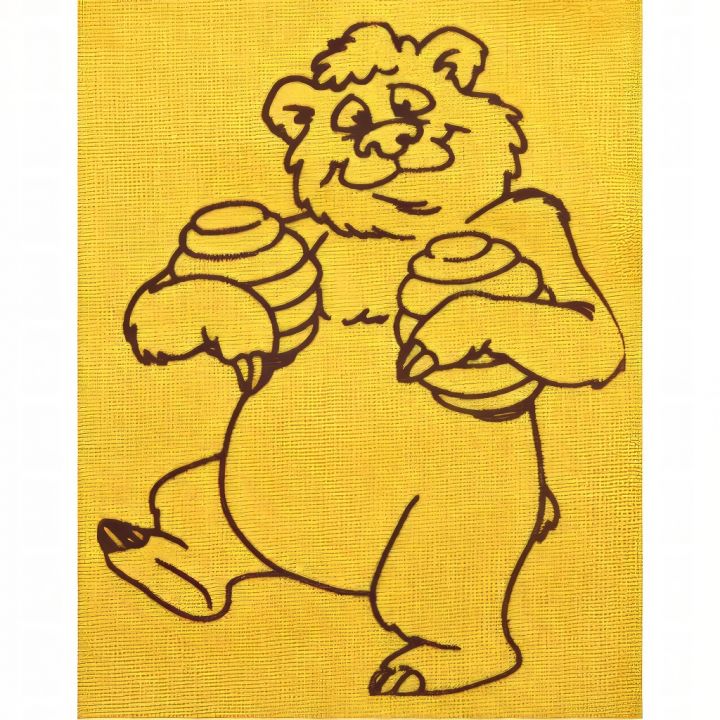 64111b.jpg_1 Pytlík na sklenici medu ApiSina s motivem "méďa"