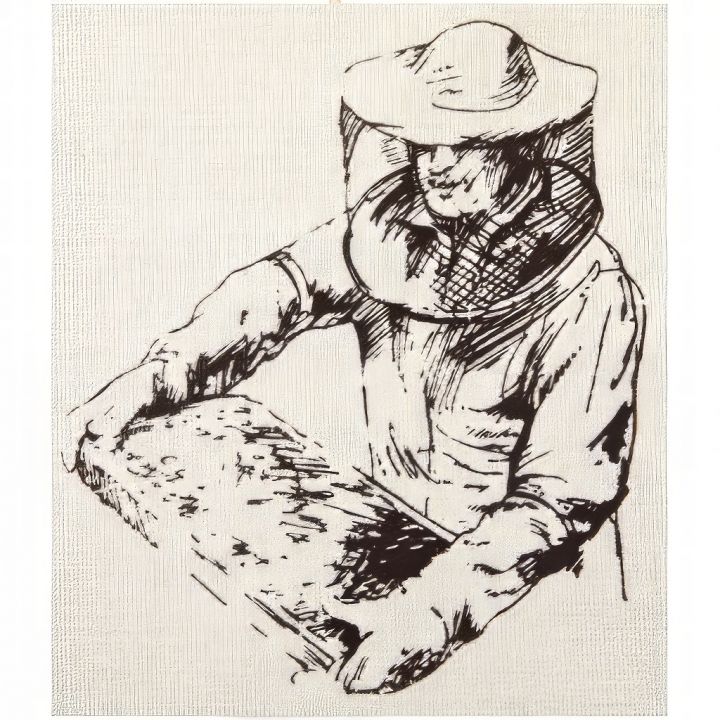 64108b.jpg_1 Pytlík na sklenici medu ApiSina s motivem "včelař"