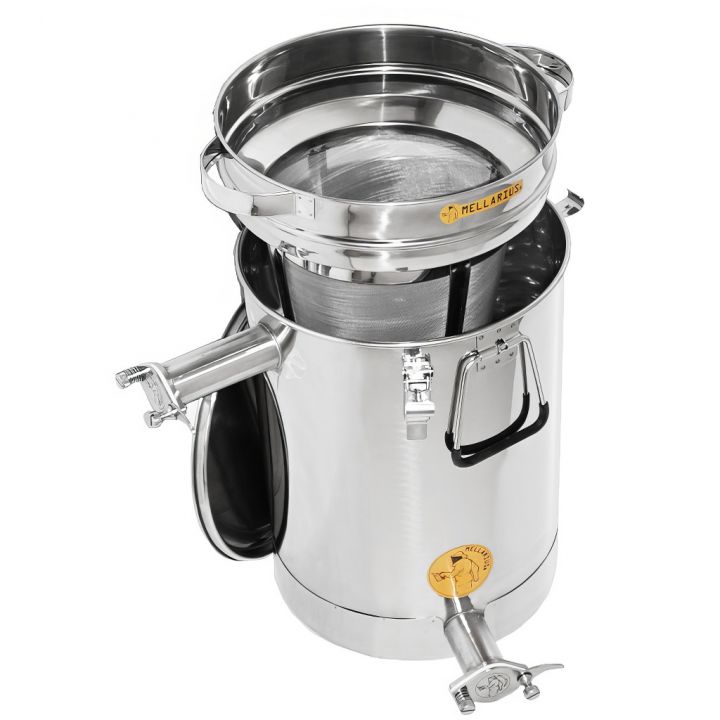 M5654-staceci-cer-maxi-2koh-sito-01.jpg_1 Stáčecí a čeřící nádoba Mellarius MaxiLine 25 kg s kónickým dnem