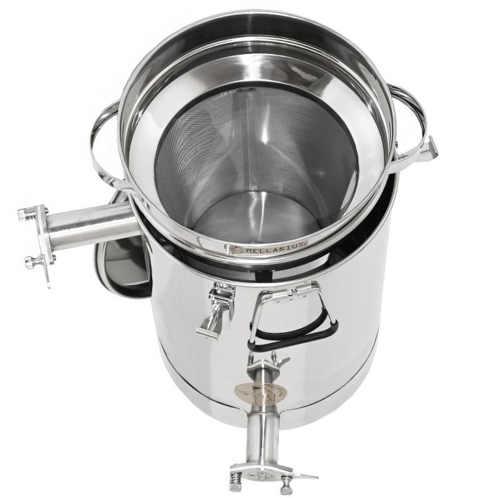 M5654-staceci-cer-maxi-2koh-sito-02.jpg_1 Stáčecí a čeřící nádoba Mellarius MaxiLine 25 kg s kónickým dnem