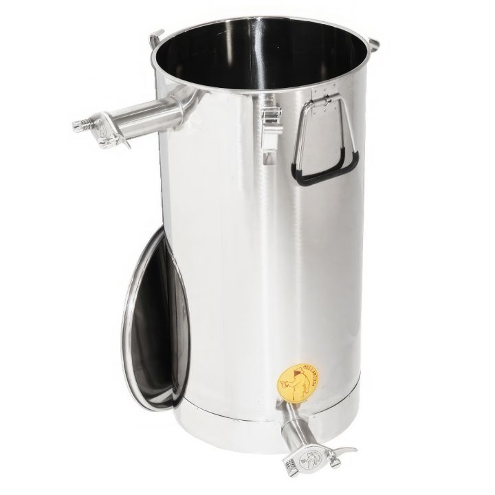 mellarius-max-50-2-kohouty-konicky-sita-06.jpg_1 Stáčecí a čeřící nádoba Mellarius MaxiLine 50 kg s kónickým dnem