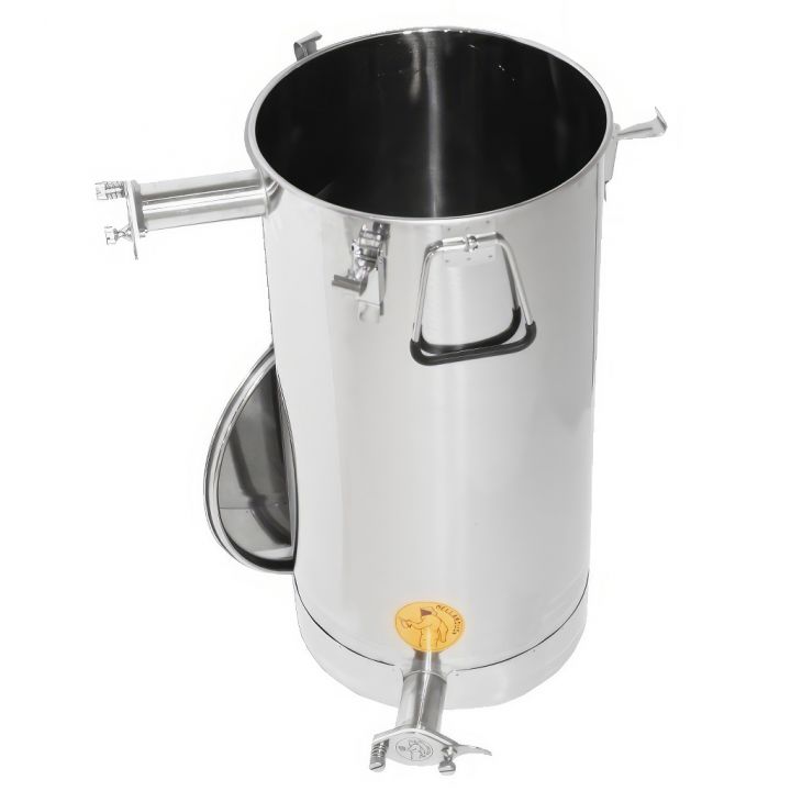 mellarius-max-50-2-kohouty-konicky-sita-07.jpg_1 Stáčecí a čeřící nádoba Mellarius MaxiLine 50 kg s kónickým dnem