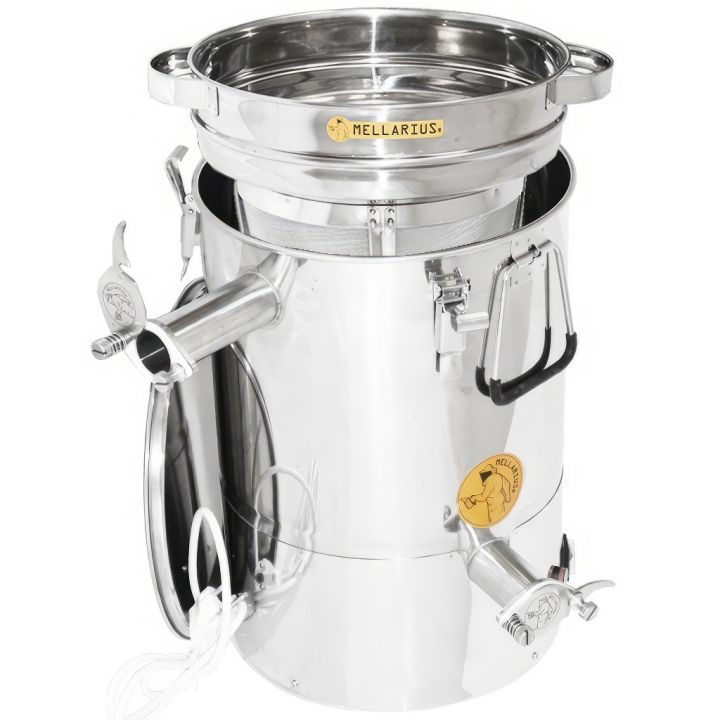 M5650-staceci-cer-maxi-ohrev-2koh-sito-02.jpg_1 Stáčecí a čeřící nádoba Mellarius MaxiLine 25 kg s integrovaným topným tělesem