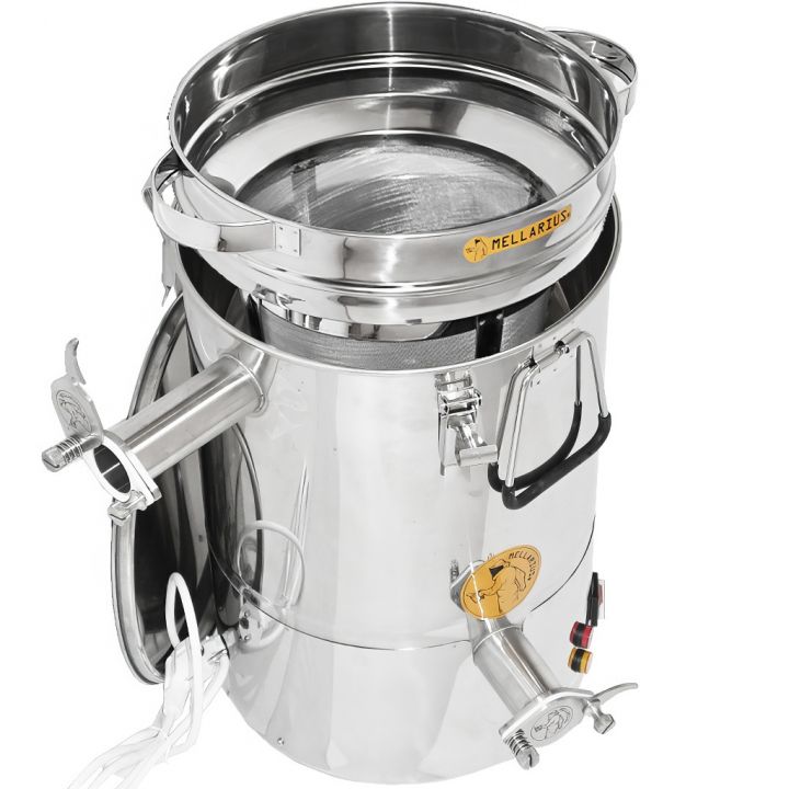 M5650-staceci-cer-maxi-ohrev-2koh-sito-04.jpg_1 Stáčecí a čeřící nádoba Mellarius MaxiLine 25 kg s integrovaným topným tělesem