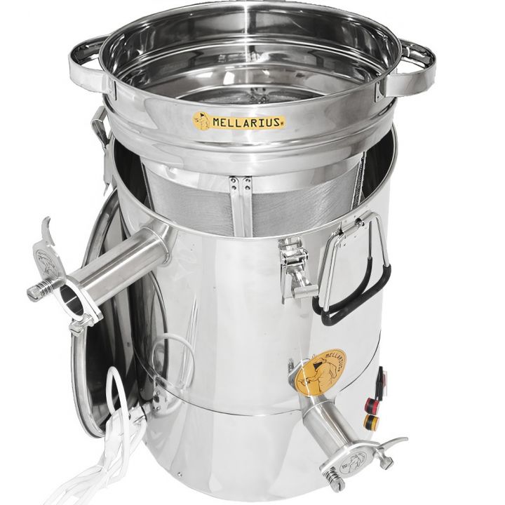 M5650-staceci-cer-maxi-ohrev-2koh-sito-034.jpg_1 Stáčecí a čeřící nádoba Mellarius MaxiLine 35 kg s integrovaným topným tělesem