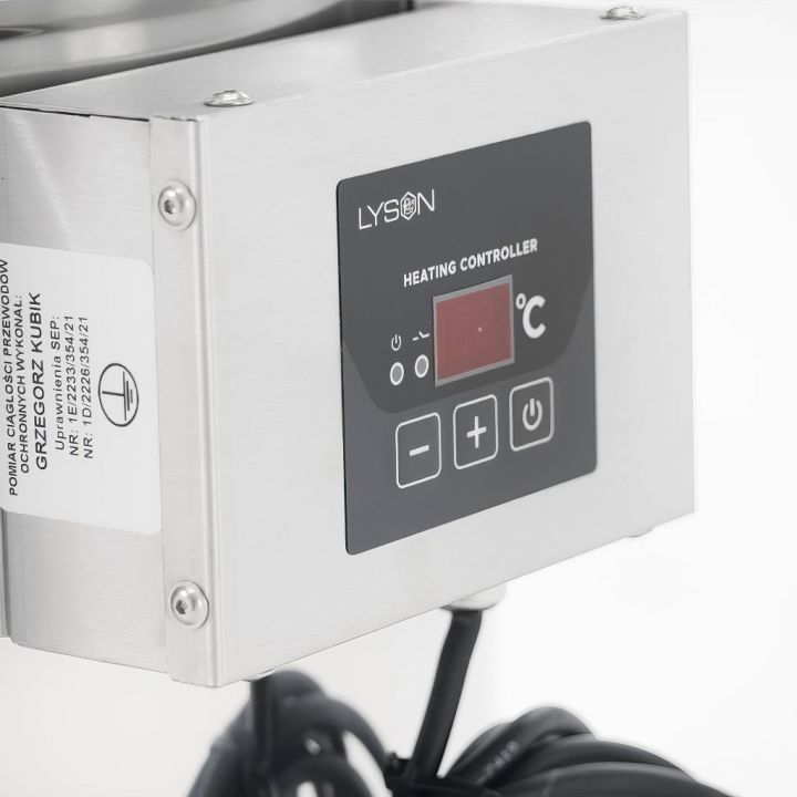 Nádoba stáčecí a čeřící s ohřevem pláště 50 l 230 V kónické dno – PREMIUM