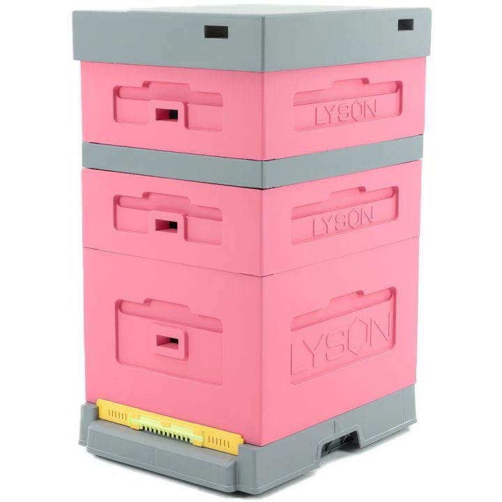 ul-dadant-z-dennica-plastikowa-higieniczna-malowany-rozowo-szary2.jpg_1 Úl Dadant Blatt s varroa dnem - lakovaný (růžový) 10 r