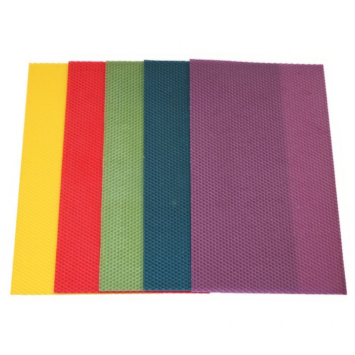 barevne-mezisteny-2206-01.jpg_1 Mezistěny z včelího vosku - barevné (na svíčky) 37x21,5 - Vašek