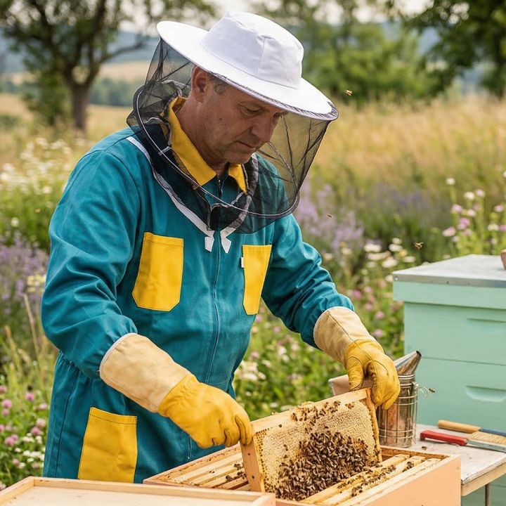 Bunda včelařská, zelená, vel. - CZ vel:. 52-60