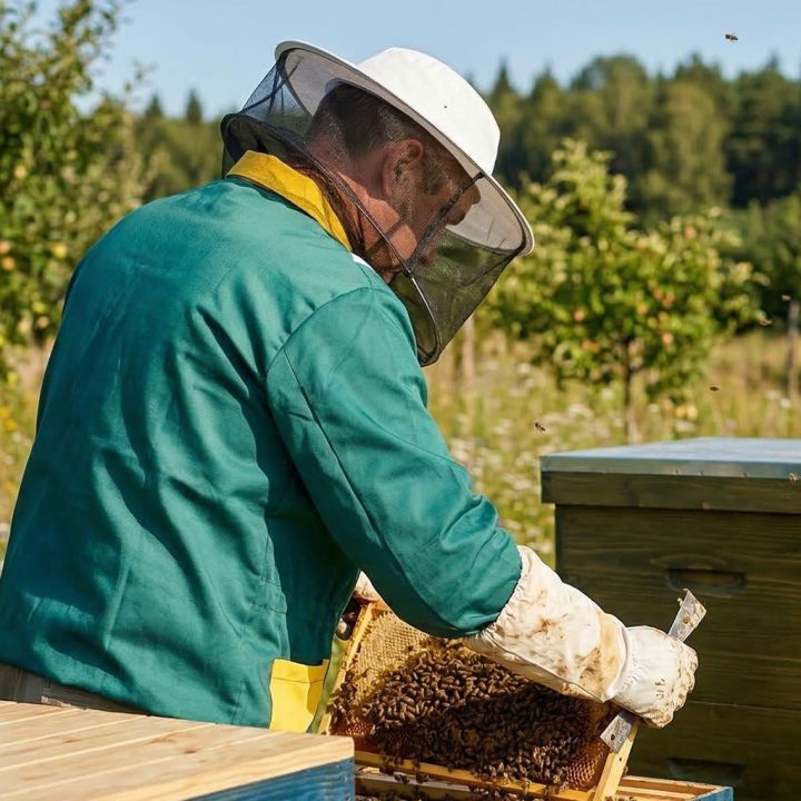 Bunda včelařská, zelená, vel. - CZ vel:. 52-60