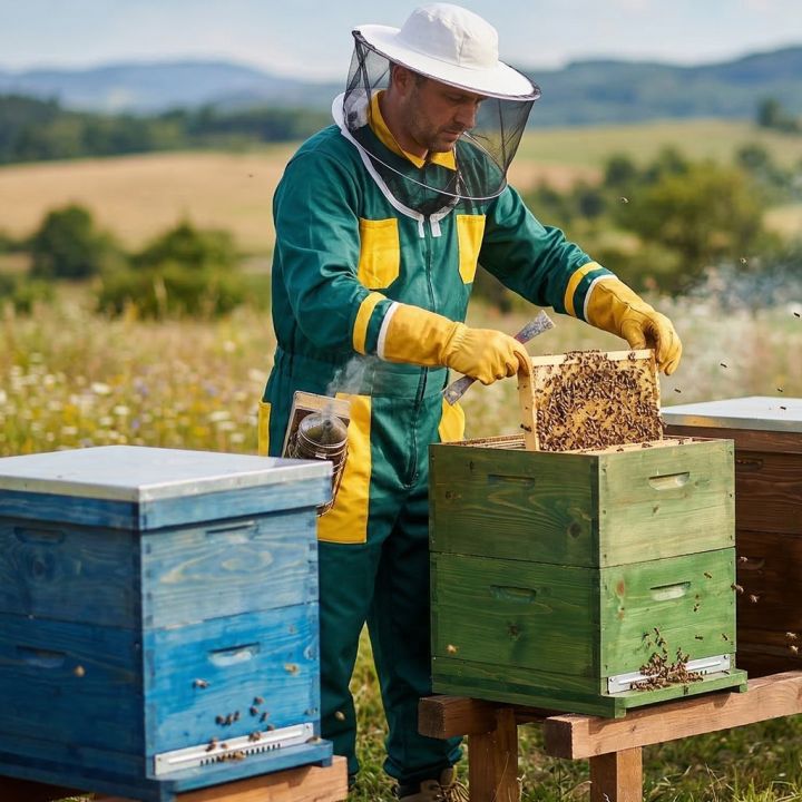 Kombinéza včelařská, zel. - CZ vel.: 52-60