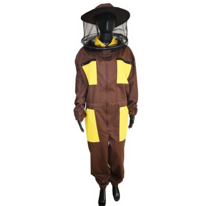 Kombinéza včelařská s kloboukem, hnědá vel,: S-XXXL - CZ