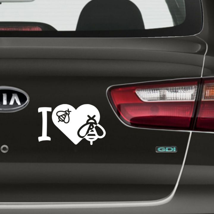 Samolepka I love bees - bílá