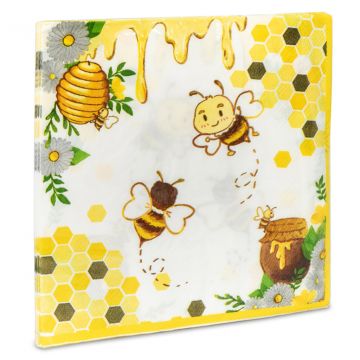 Papírové ubrousky „Včela s medem a pláství“ - 20 ks