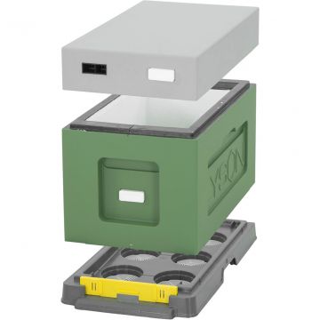 Plemenáč polystyrenový 39x24 - 6 rámků - šedo-zelený