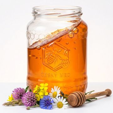 Sklenice Med 770 ml/1kg medu - 8,6 Kč/ks - pal. 1456 ks