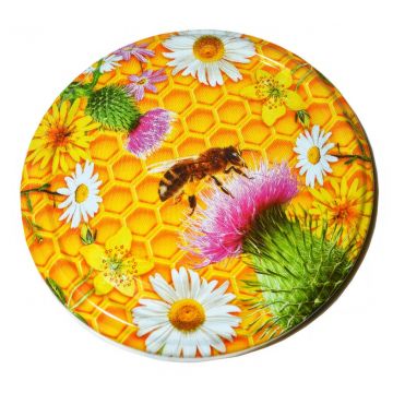 Víčko na sklenici TO 82 - včela a bodlák - HO5