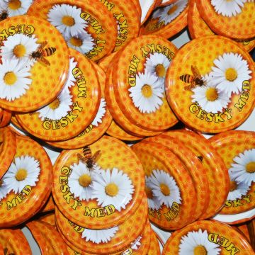 Víčko na sklenici TO 82 - Český med - kopretina - 740 ks - celá krabice