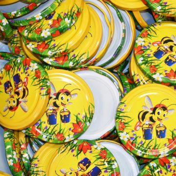 Víčko na sklenici TO 82 - malovaná včelka - 700 ks - celá krabice - HO1