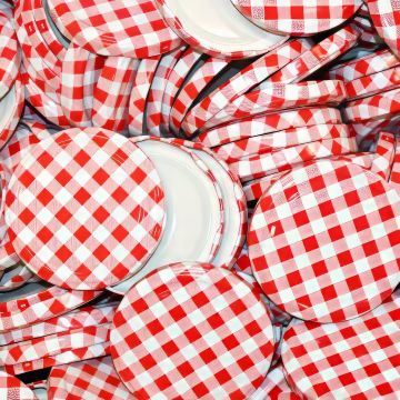Víčko na sklenici TO 82 - Karo červené - 700 ks - celá krabice