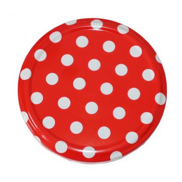 Víčko na sklenici TO 82 - Tečky - červené