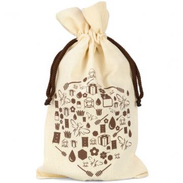 Pytlík na sklenici medu ApiSina s motivem "Hexagon"