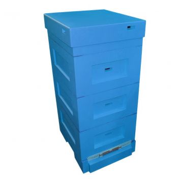 Polystyrenový úl 39 x 24 Lysoň - komplet - modrý