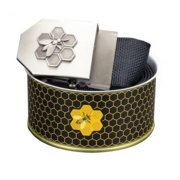 Textilní opasek khaki v dárkové krabičce