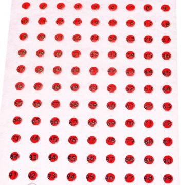 Opalitové značky - 1-99 - Červená