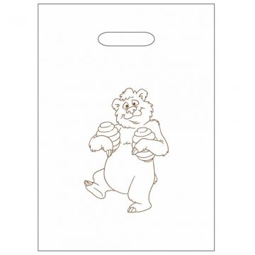 Igelitové tašky s medvědem 25×35 cm - 50 ks