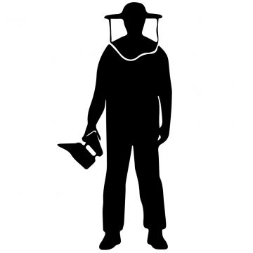 Samolepka včelař s dýmákem - černá